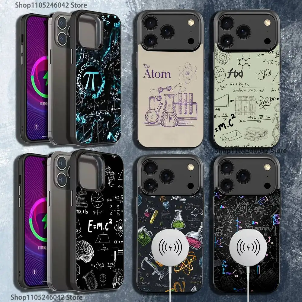 

Chemical Math Formula For iPhone 17,16,15,14,13,12,11,Pro,Max,Plus,Mini,SE Magnetic Wireless Charging Black Phone Case