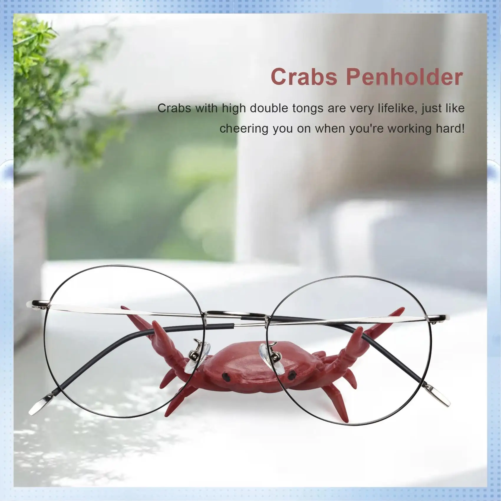 

ABRJ-New Japanese Creative Cute Crab Pen Holder Weightlifting Crabs Penholder Bracket Storage Rack Gift Stationery
