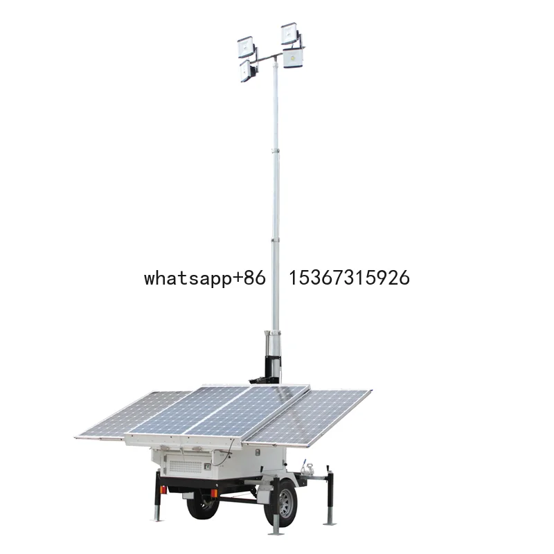 Trailer Mobile Solar Generator Lighting Tower