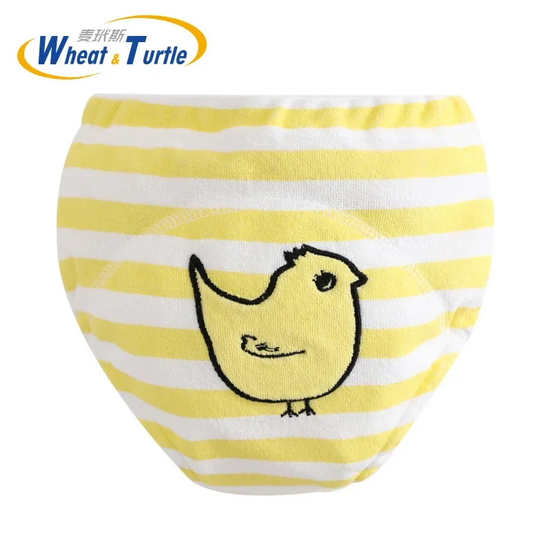 Mother Kids Baby Bare Cloth Diapers Animal Pattern Unisex  Training Panties  Diaper Reusable Nappy Washable