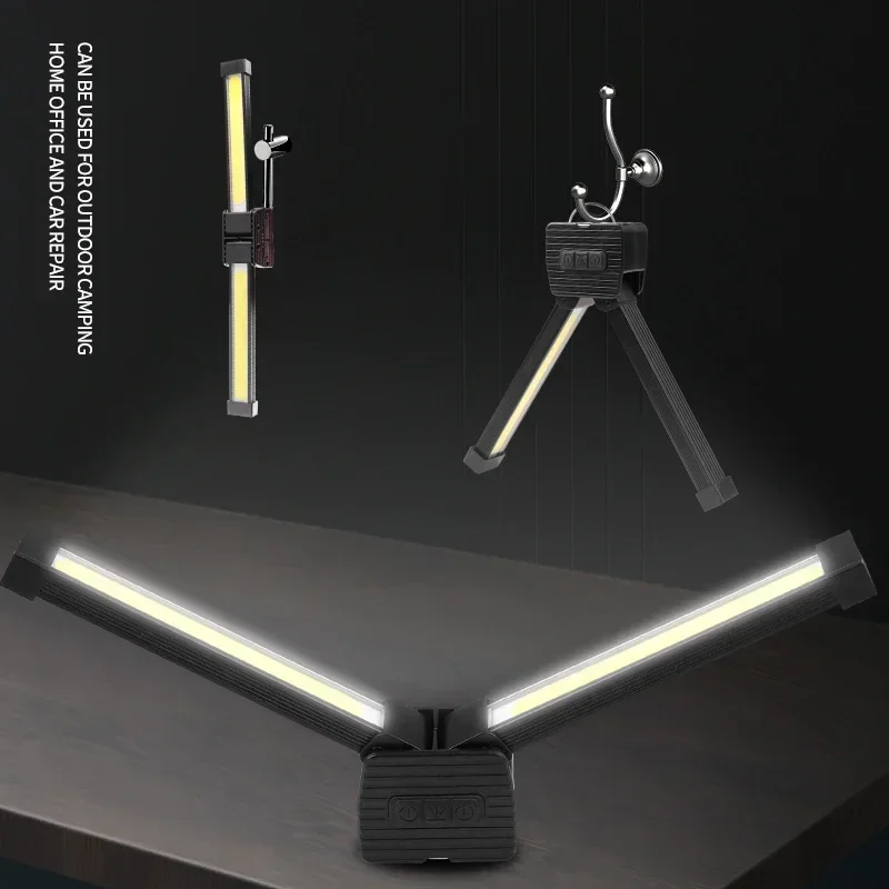 Multifunctional COB LED Work Light Magnetic Flashlight with Hook USB Rechargeable Torch with Power Display Power Bank Function