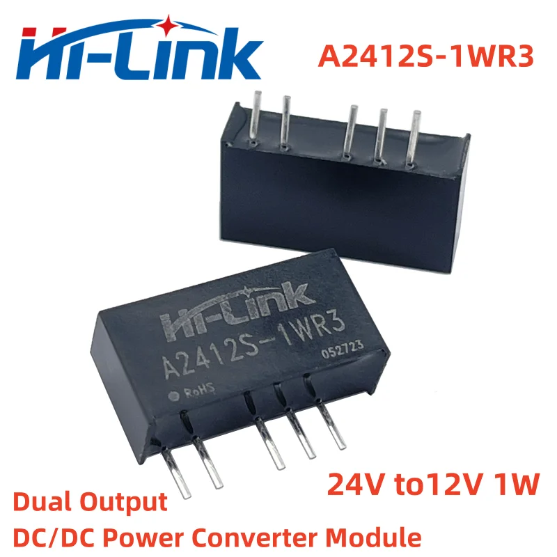 2pcs/Lot Hi-Link Dual Output 21.6~26.4V DC A2412S-1WR3 1W 12V DC Power Converter Module