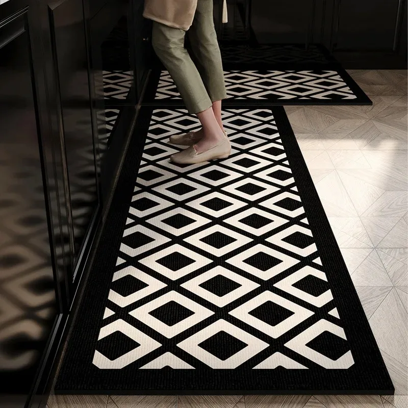 

Kitchen Floor Mat Rug Carpet PVC Leather Home Decoration Oil-proof Non-slip Wipeable Wash-free Dirt-resistant Waterproof 주방 카펫