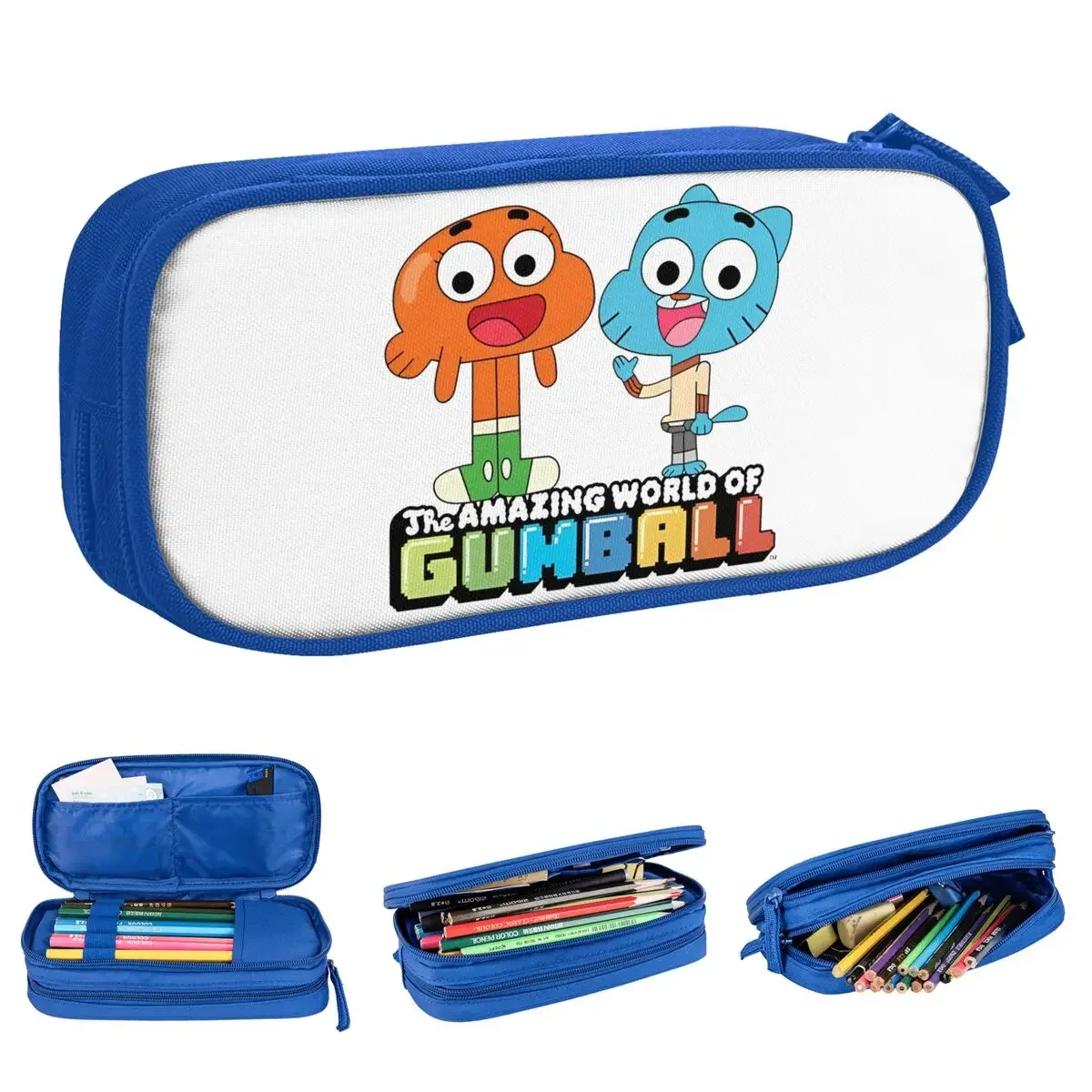 

Cute Gumball And Darwin Greet The Fans Pencil Cases Pencil Box Pen Box Large Storage Bags School Supplies Gift Stationery