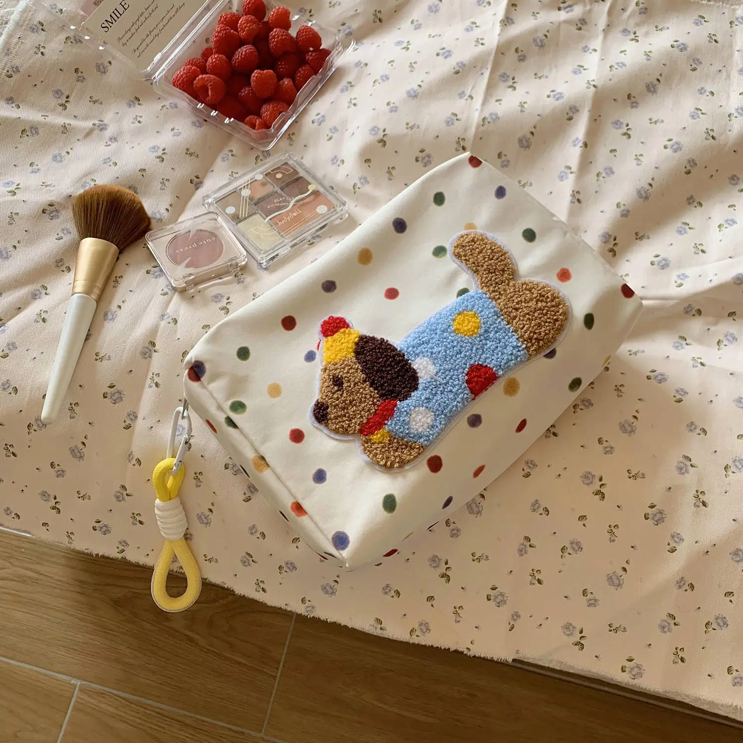 

Puppy Pattern Canvas Bag High Quality Portable Makeup Storage Pouch Dachshund Cosmetic Bag Eye-Catching For Home Women'S Handbag