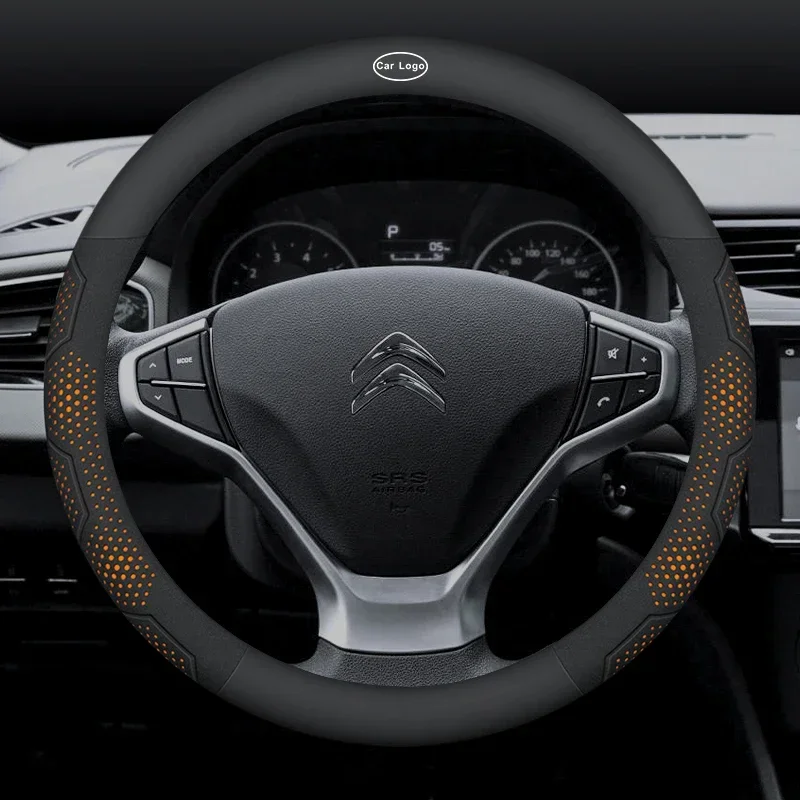 Car Carbon fiber Suede Leather Car Steering Wheel Cover For Citroen C1 C2 C3 C4 C5 C6 C7 C8 Berlingo Picasso C-Crosser VTS Xsara