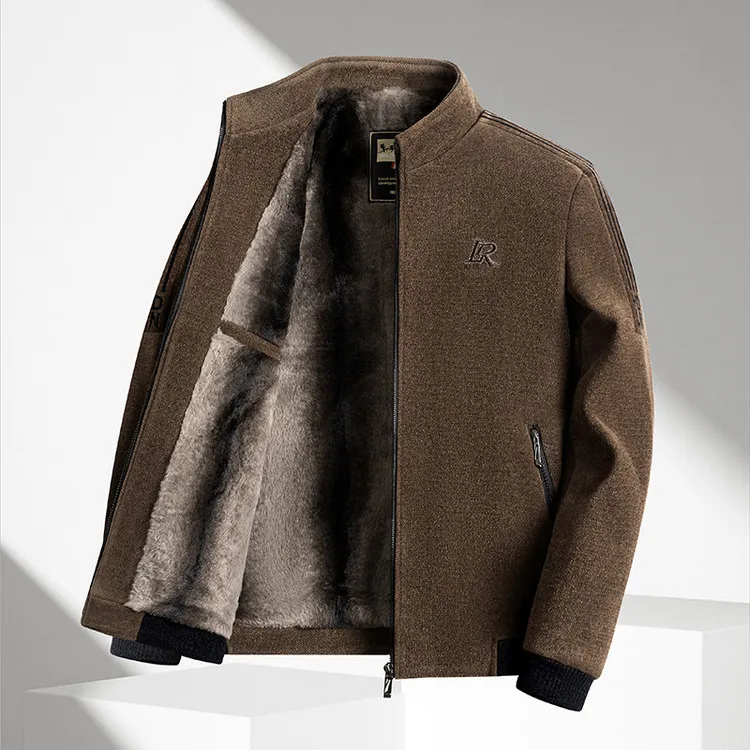 

Men's Winter Fce Lined Snow Jaet Stand Collar Warm Outerwear Middle Aged And ly Men's Clothing andpa Winter Top