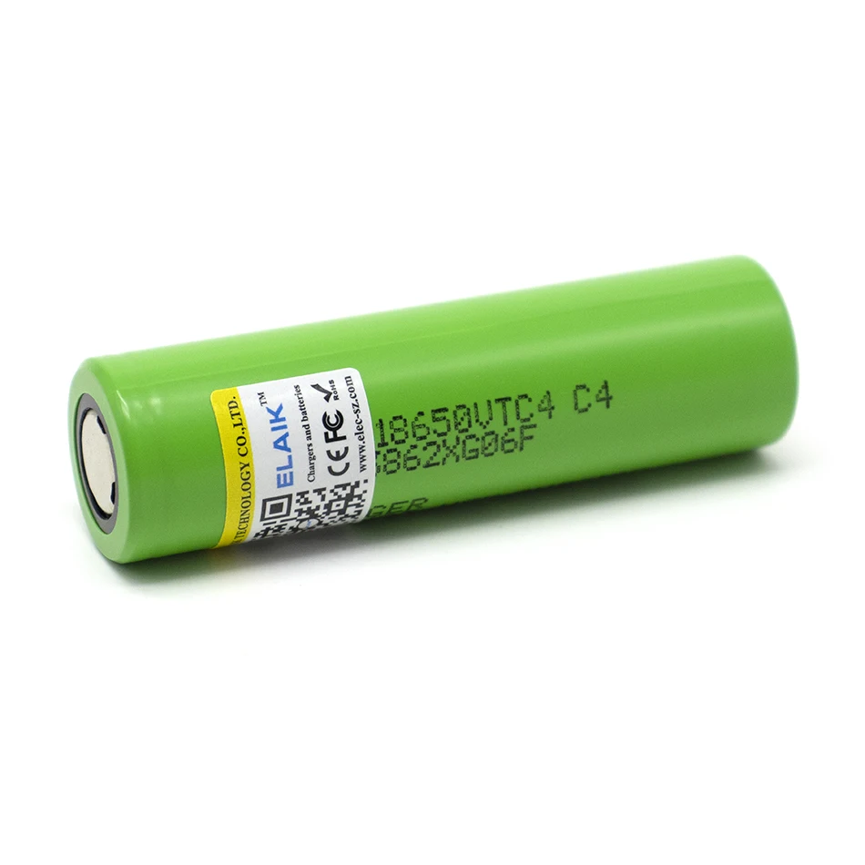 Resistência interna Bateria de lítio pequena, desempenho estável, VTC4-Flat Head, 18650, 3.6V, 2000mAh, ampla faixa de aplicações, 1-5pcs