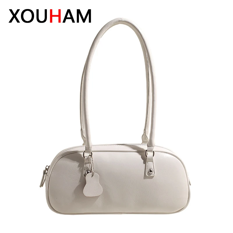 

XOUHAM Women Shoulder Bag PU Leather European American Styles Underarm Bags Ladies Spring Retro Handbag Small Square Pocket