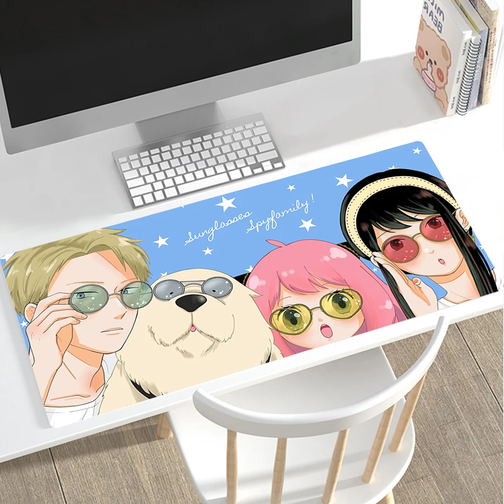 Spy X rodzina podkładka pod mysz Anime Mausepad dywan Kawaii akcesoria biurowe komputer stancjonarny klawiatura Deskmat podkładka pod mysz XXL Tapis