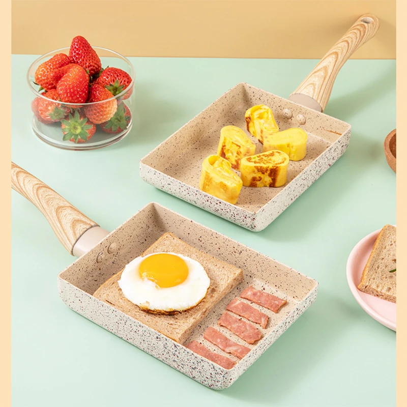 Panela de Fritura Japonesa Tamagoyaki Omelete Non-Stick Pan Egg Roll Panqueca Cozinha panelas para cozinha conjunto,jogo de panelas antiaderente para cozinha,panela antiaderente,panelas de cerâmica