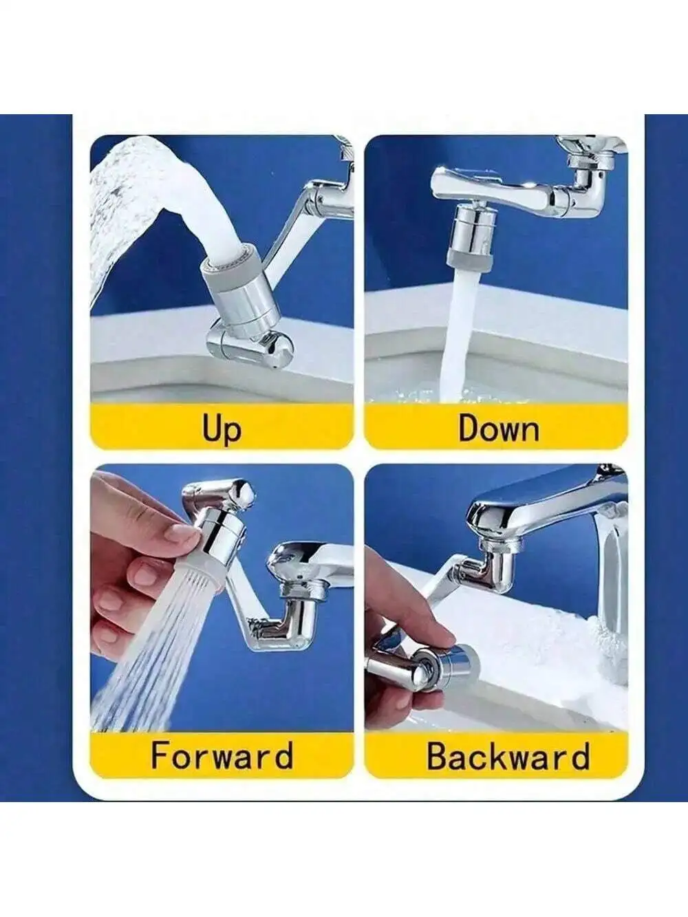 Mechanical Arm 1080° Universal Faucet Extender, Rotatable Bubbler Splash-proof Swing Nozzle Adapter