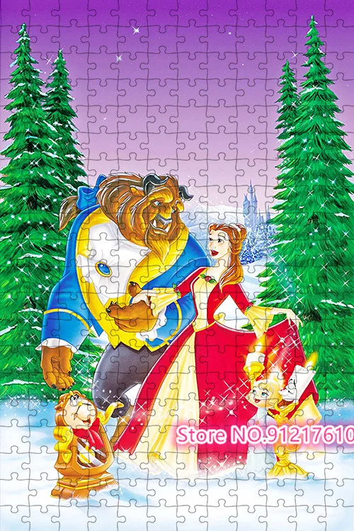 1000 Piece Puzzle Disney Beauty and The Beast Puzzle Adventure Children's Brain Burning Game Puzzle Gift Preferred