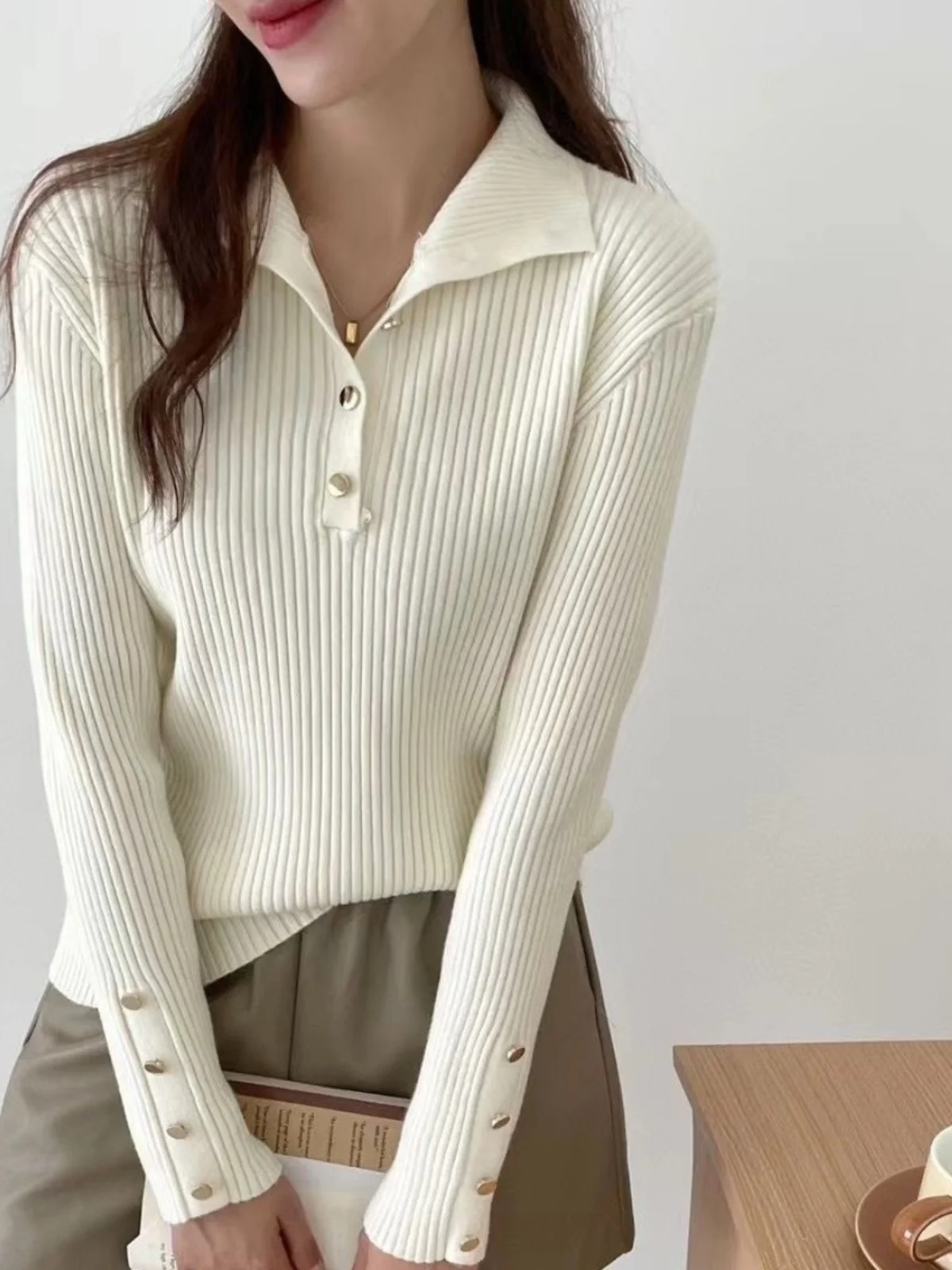 

Slim Fit Ne Knitwear Long Sve Women's Inner Wear Faionable Korean Sle Warm Thermal Regular Sve Length Autumn...