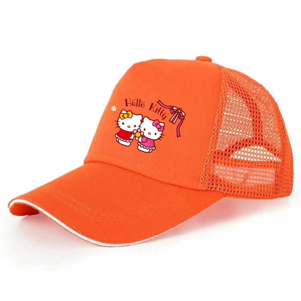 

Sanrio Hello Kitty Kids Peaked Cap Mesh Baseball Hat Girls Boys Summer Sun Protection Breathable Cartoon Outdoor Snapback Sunhat