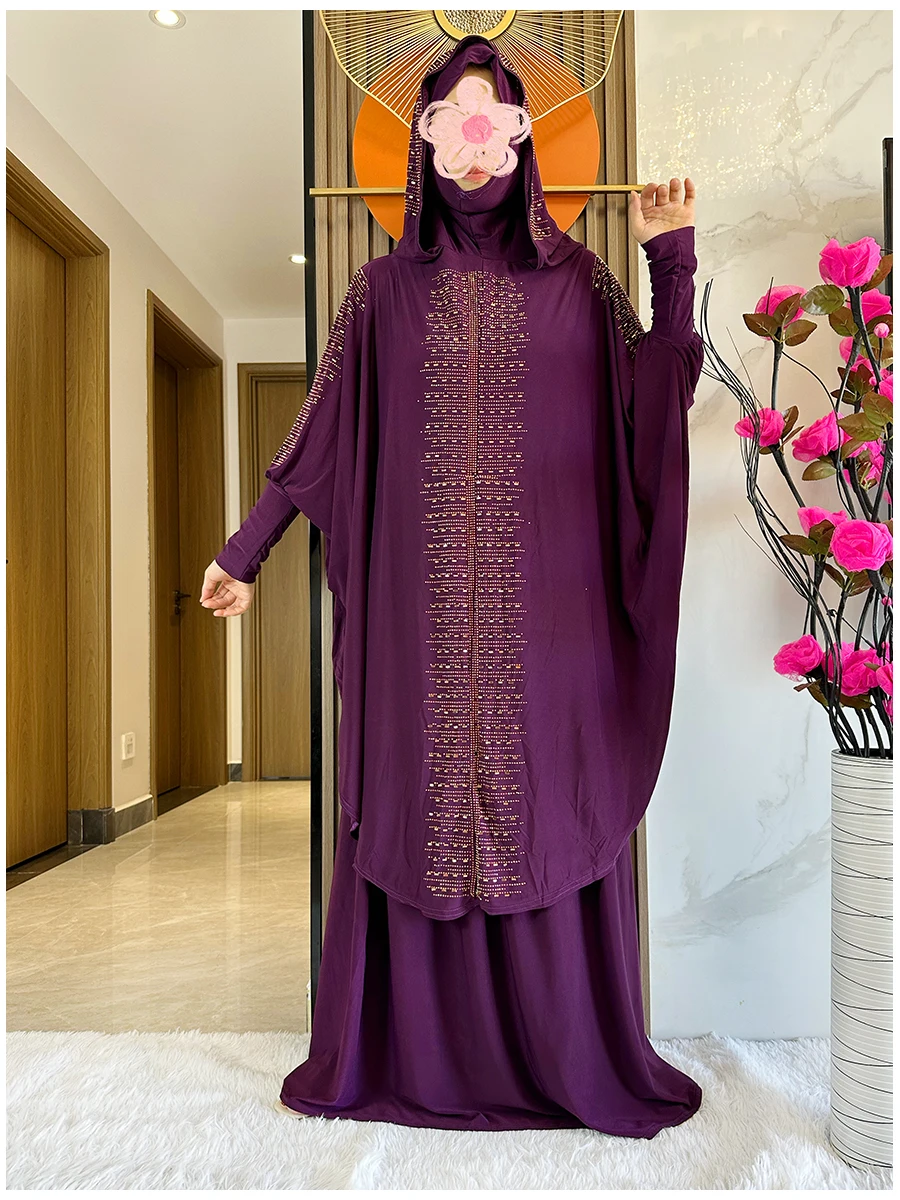 Two Piece Set Dress  Hijab Long Khimar Skirt Sets Islamic Niqab jilbab Women Eid Morocco Muslim Abaya Set Women Prayer Garment