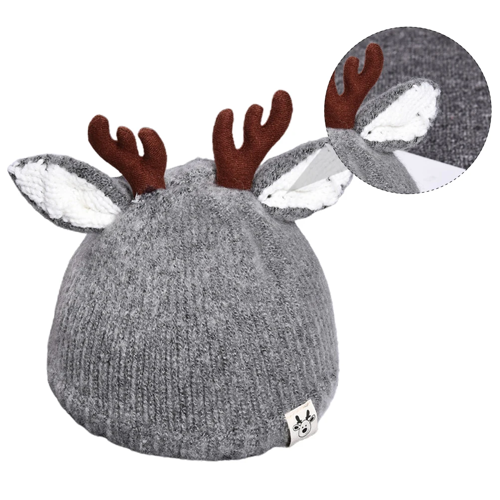 

1Pcs Kids Knitted Hat Warm Antler Style Winter Hat Fine Workmanship Safe Odorless Healthy Environmentally Friendly
