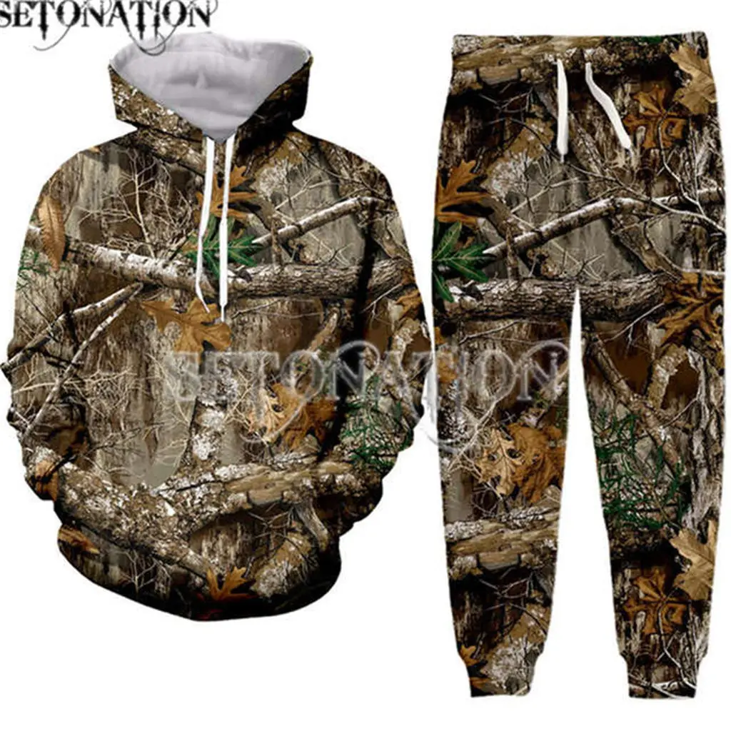 Camo-Hunting uomo/donna New fashion cool 3D print fashion felpe con cappuccio/felpa/pantaloni/tuta dropshipping