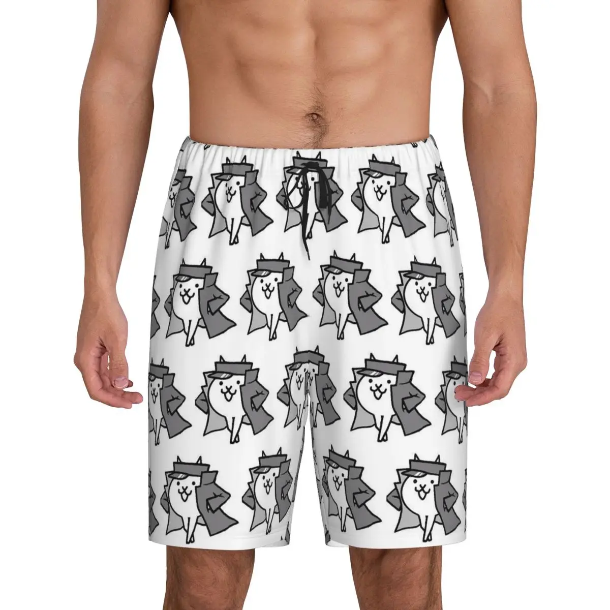 

Мужские короткие пижамные шорты Custom Gato Jotaro Battle Cats для сна и отдыха