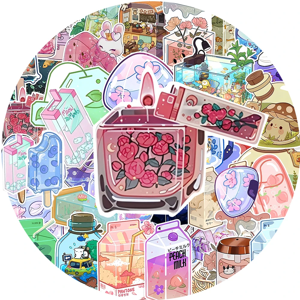 

10/20/40pcs Cute Cartoon Drink Graffiti Stickers INS Aesthetic Decals Toy DIY Laptop Notebook Guitar Kawaii Sticker for Kid Gfit