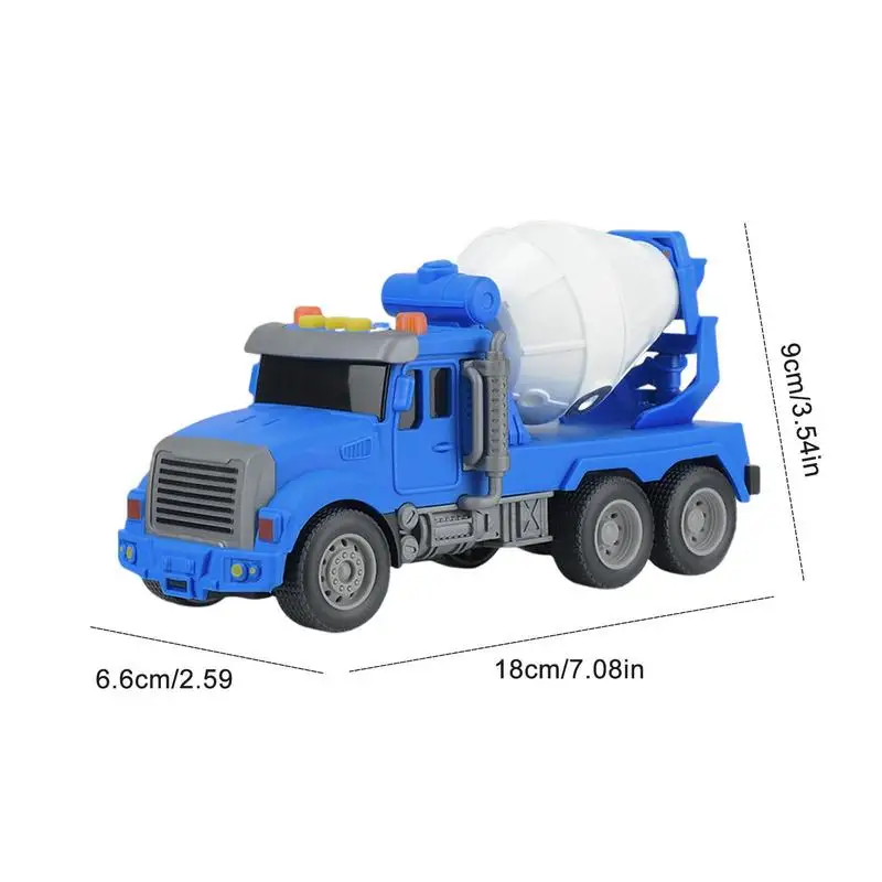 Simulation Engineering Mixer Truck Model Inertia Transporter Concrete Cement Truck Light Music Educational Toys Kid Boy