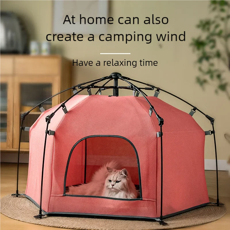 

Hexagonal Foldable Pet Tent, Puppy and Cat Cage, Dog and Cat Nest, Maternity Room, Universal for All Seasons