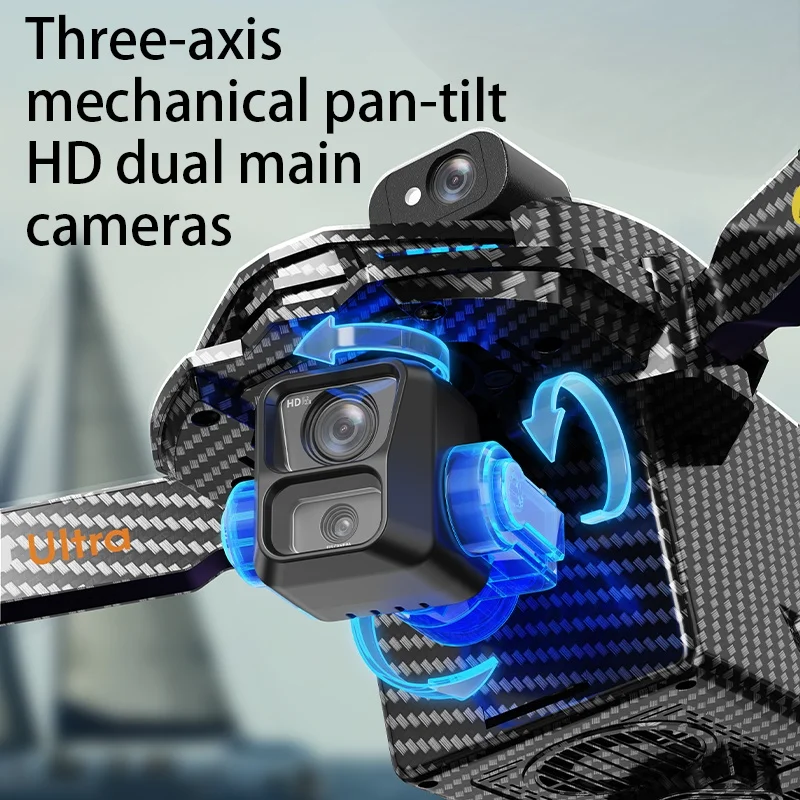 7.2in Touch Screen Remote Control Drone GPS Brushless 8K ESC Dual Camera 3-Axis Gimbal 360 Obstacle Avoidance 5G WiFi Quadcopter
