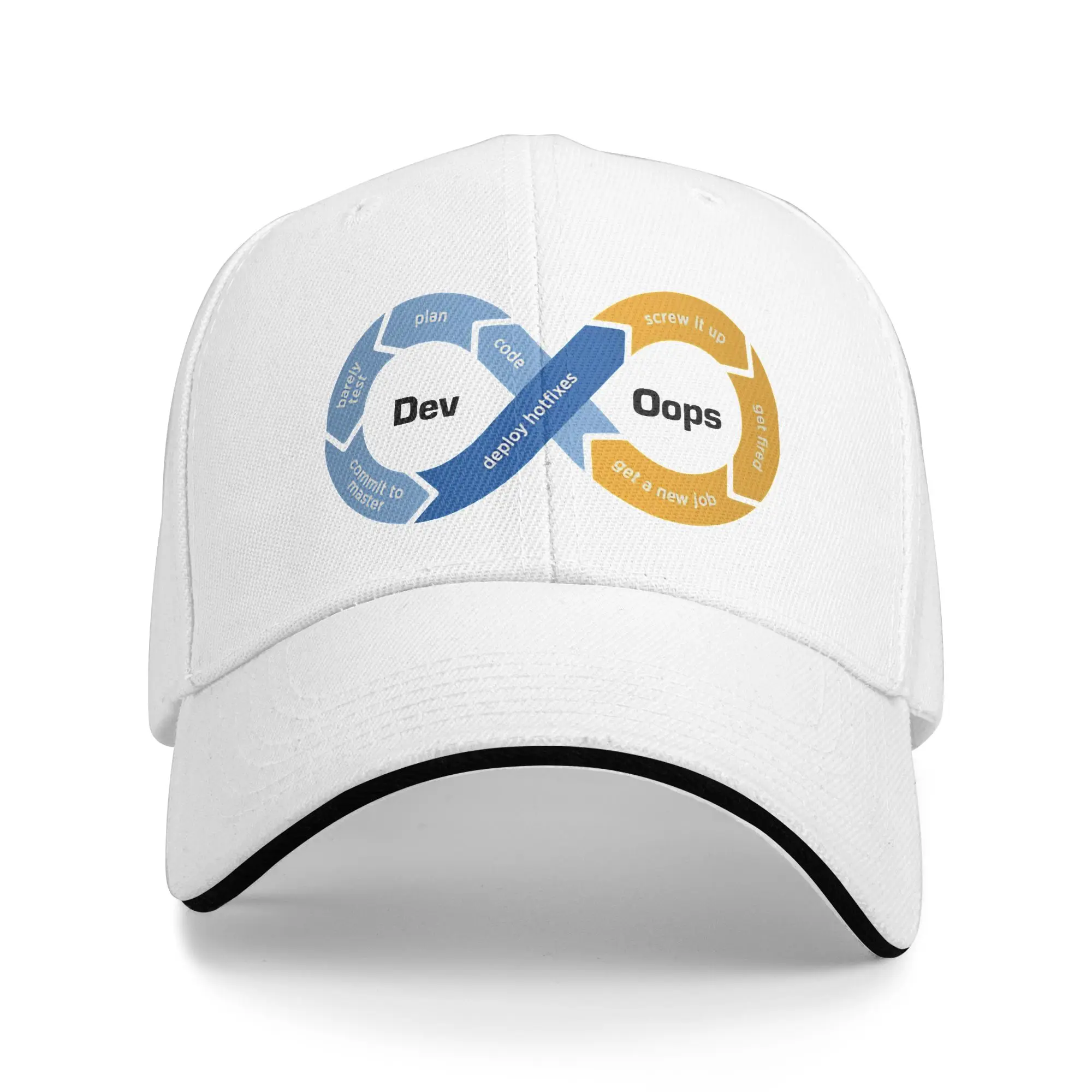 Summer Casual Baseball Cap DevOps Parody Programmer Running Hippie Trucker Hat For Female Male Sunscreen y2k Funny Baseball Caps