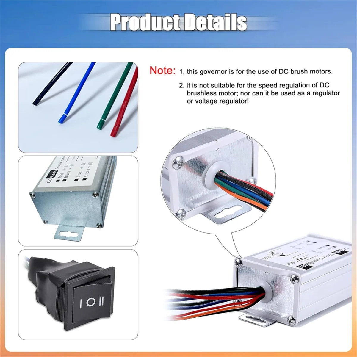 ABYA DC Motor Speed Controller,DC 12V 24V 36V 48V 60V Motor Pulse Width Modulator Regulator with CW/CCW Switch
