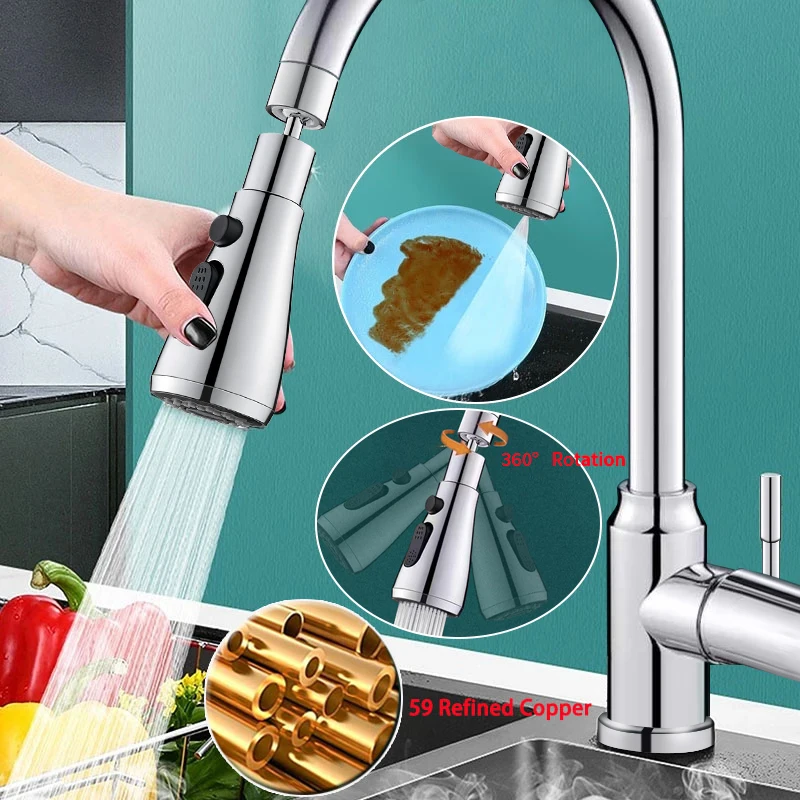 360° Universal Rotation Faucet Extender Dual Mode Water Saving Nozzle Filter Splash Proof Sprayer Bathroom Kitchen Gadget