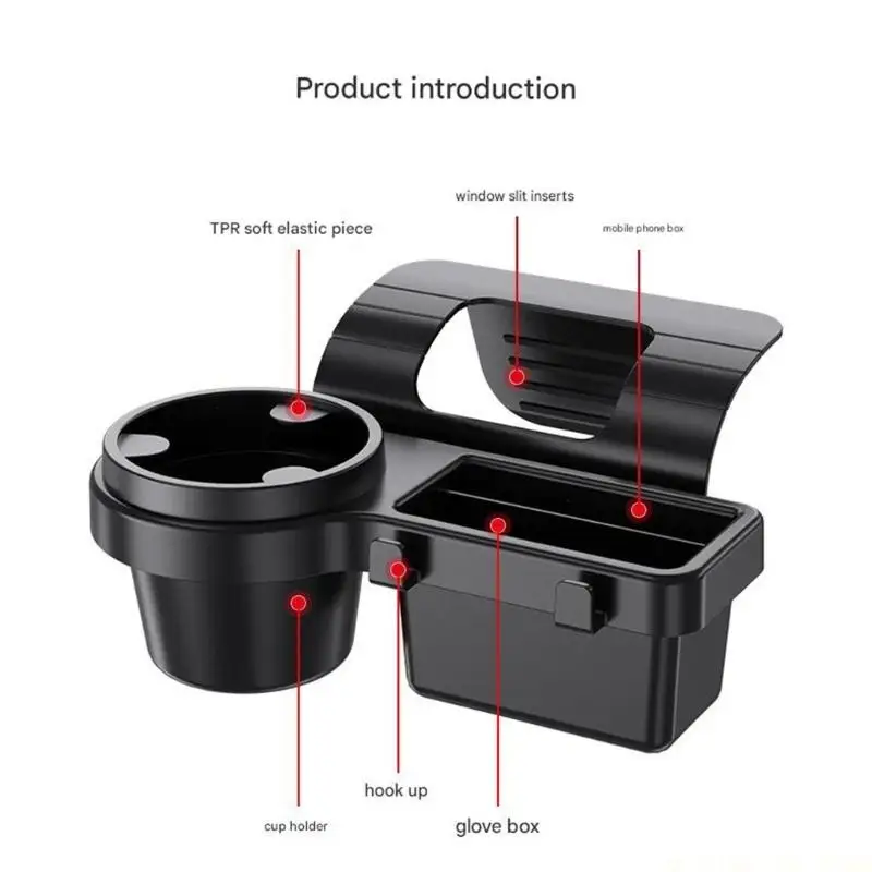 J0MA ABS Plastic Automotive Phone Storage Solution Multipurpose Organizers for Door Mount Reserved Charging Hole