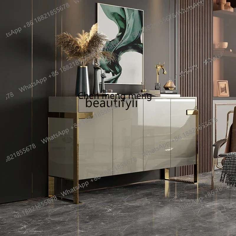 

D178 Italian Minimalist Light Luxury Entrance Cabinet Home Minimalist Post-Modern Sideboard Cabinet Living Room Curio Cabinet