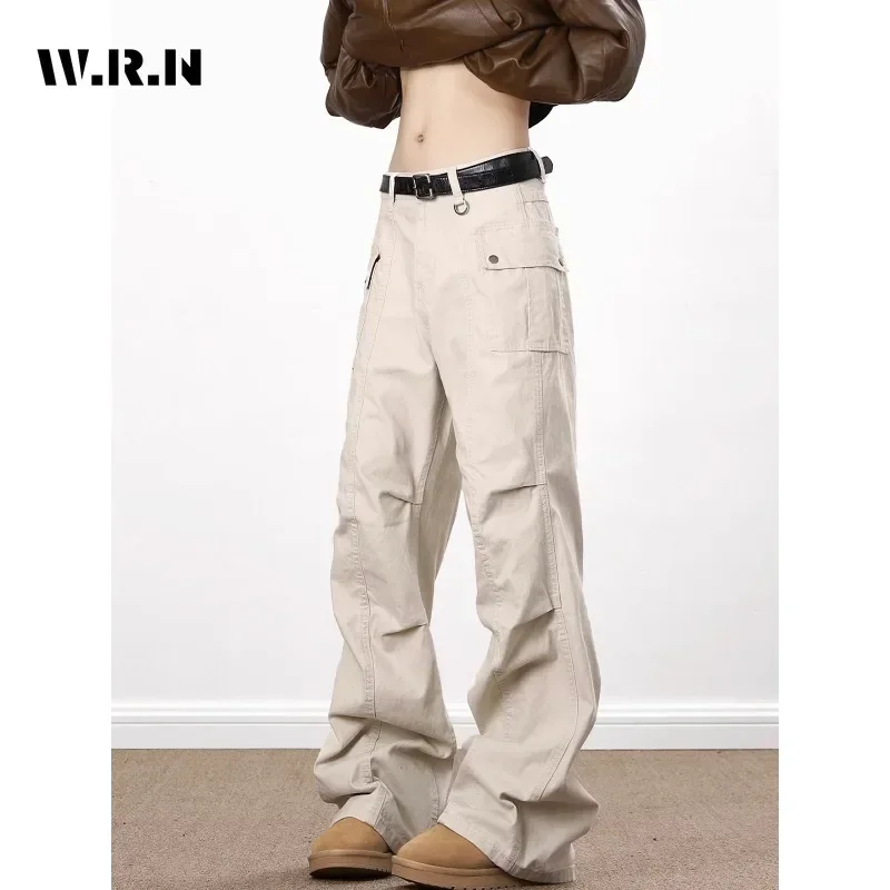 Women's Casual Baggy Emo Denim Trouser Harajuku Solid High Waist Loose Jeans 2025 Summer Korean Retro Wide Leg Y2K 2000s Pants