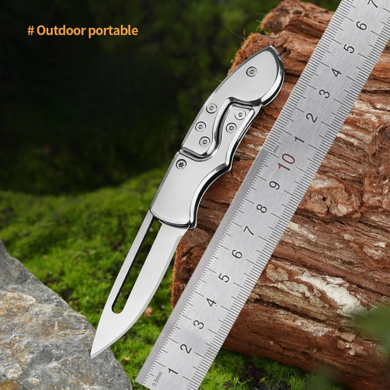 Structural mechanical knife, stainless steel deformation folding knife, all steel outdoor camping portable knife, special-shaped