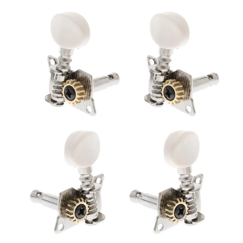 4 Pieces Silver Ukulele Open Machine Heads Open Tuning Key Ukulele