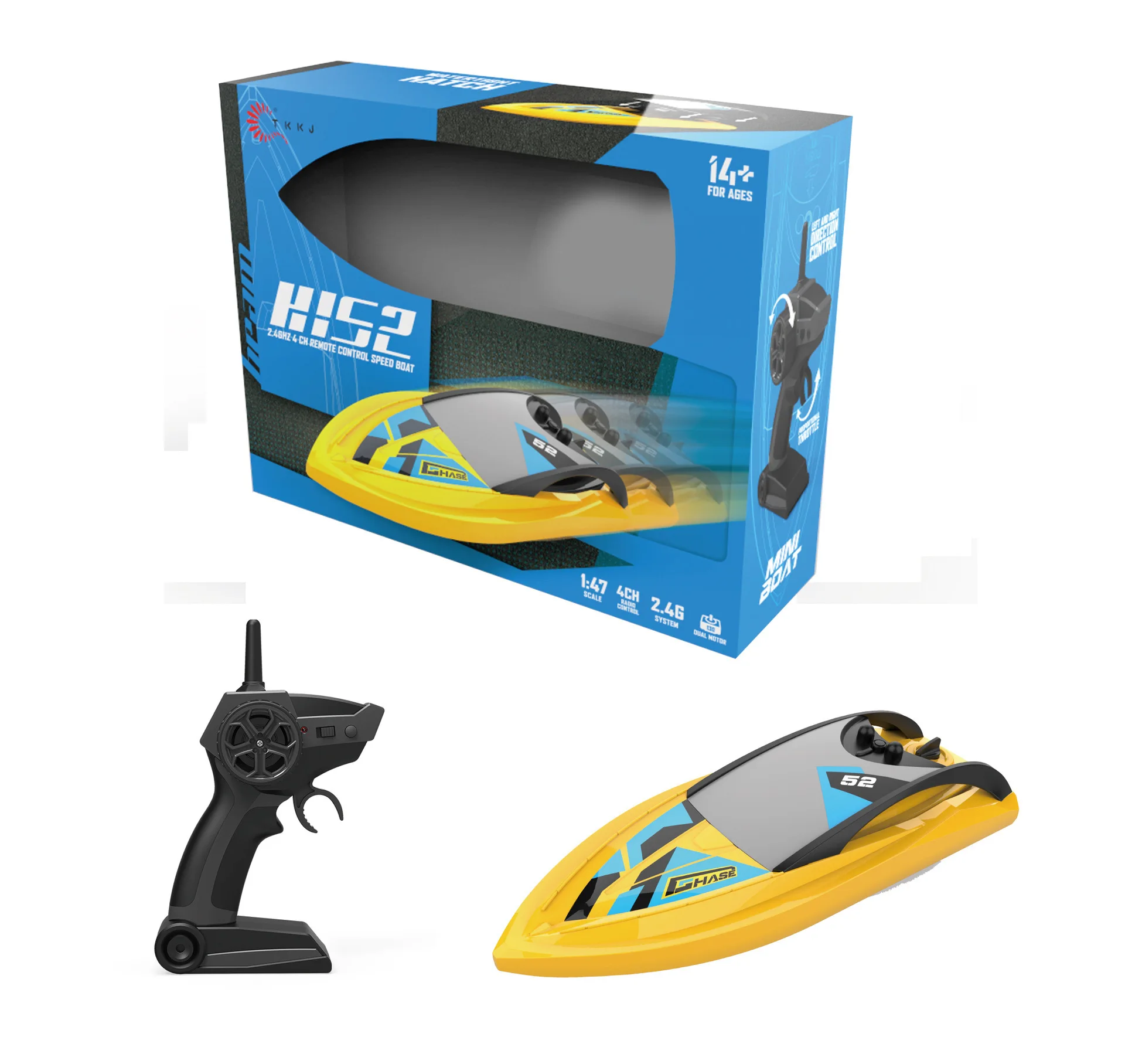 H116 2.4 جيجا هرتز قارب سباق للتحكم عن بعد مقاوم للماء عالي السرعة قابل لإعادة الشحن لعبة مائية هدية #4