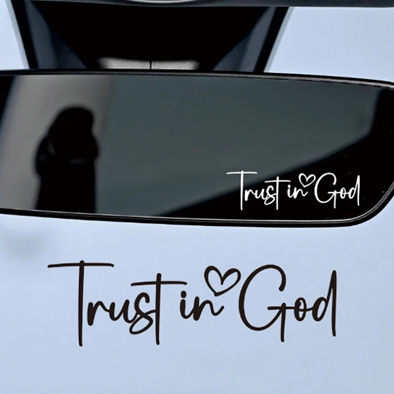 Autocollant miroir Trust In God, décalcomanies de voiture pour femmes, autocollant miroir de foi, autocollant en vinyle mignon, autocollant miroir de voiture chrétienne, voiture religieuse