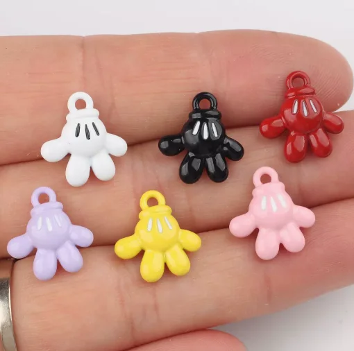 10 pcs  Charms Enamel Hand Pendants for Jewelry Making Necklaces Earrings Braceltes DIY Crafts Gifts