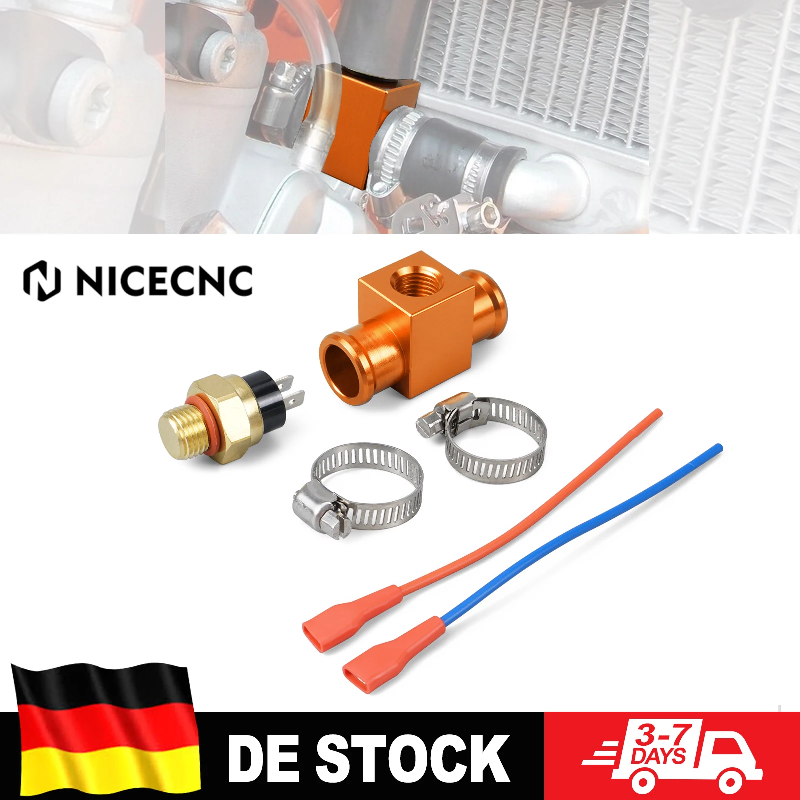 Universeller 22-mm-Kühlerlüfter-Temperaturschalter für KTM EXC 300 EXC-F 350 Husqvarna GasGas Beta Honda Suzuki Yamaha Kawasaki