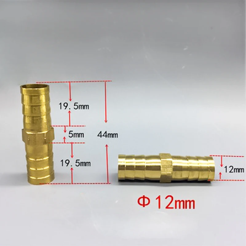 4mm 6mm 8mm 10mm 12mm 14mm 19mm Brass Straight Hose Pipe Fitting Equal Barb Gas Copper Barbed Coupler Connector Adapter