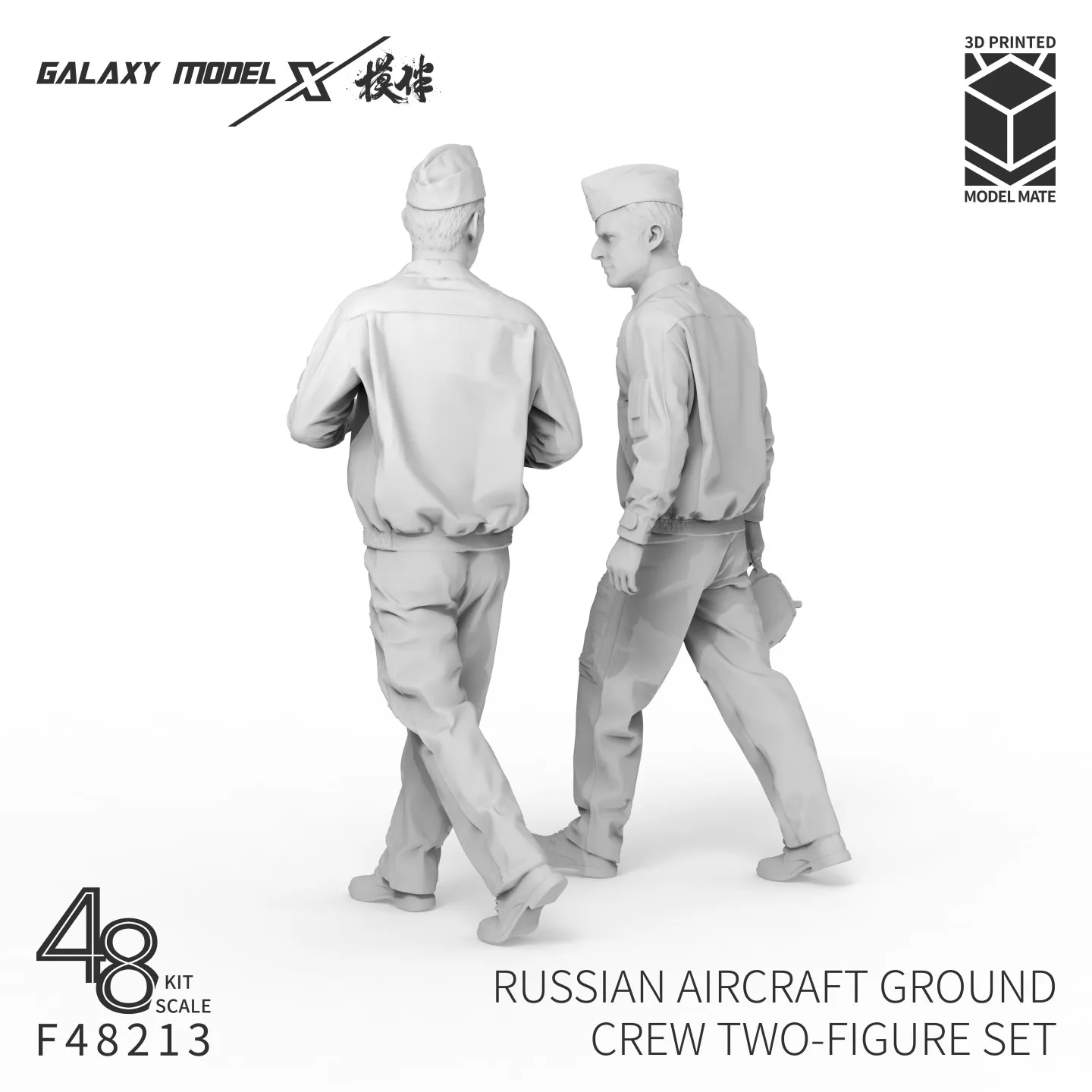 Galaxy 1/48 Military Model Diorama Accessory, 3D‑Printed 2‑Pcs Russian Aircraft Ground Crew Figures for Hobby Scene Building