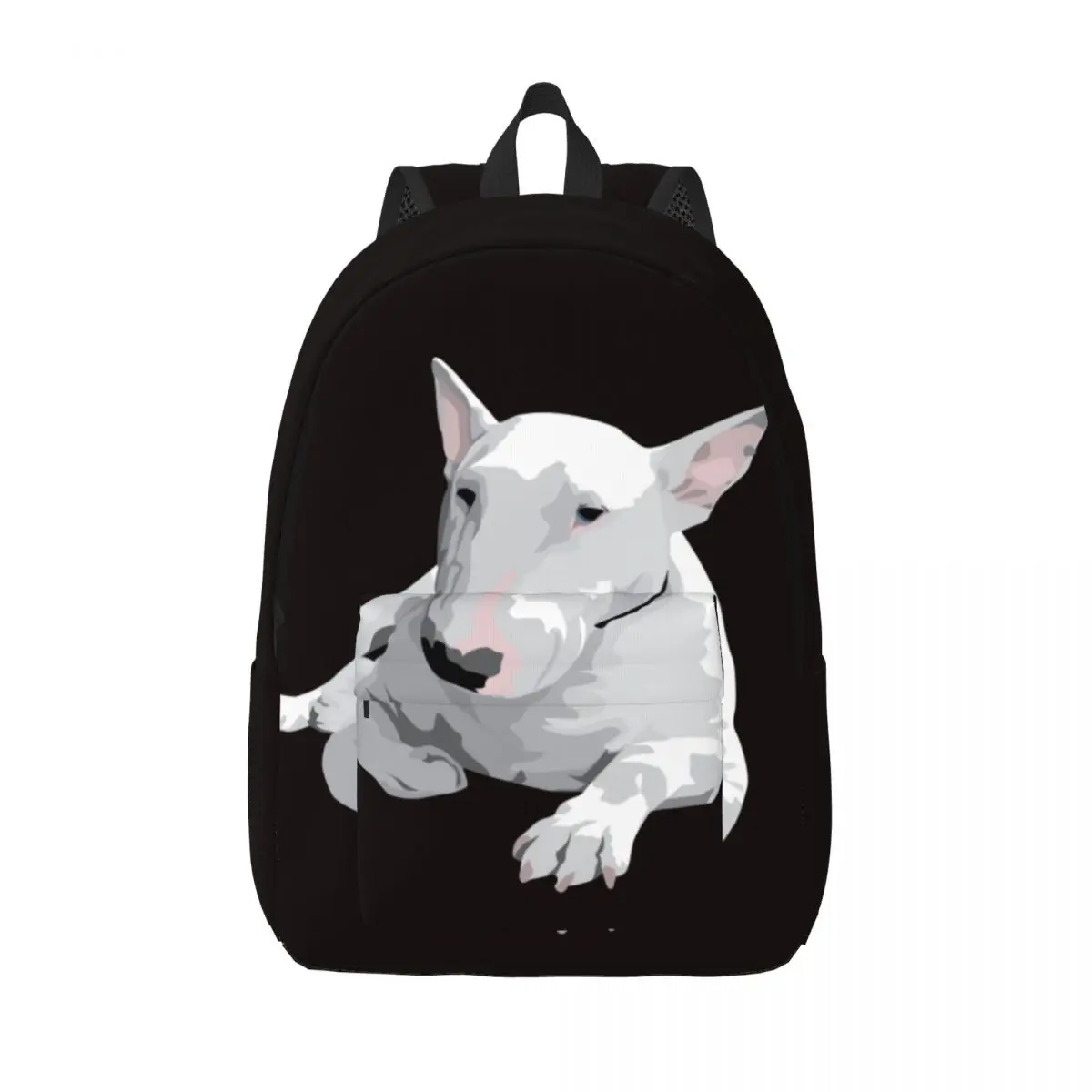 Custom English Bull Terrier Dog Canvas Backpack Men Women Basic Bookbag for School College Animal Pet Bags