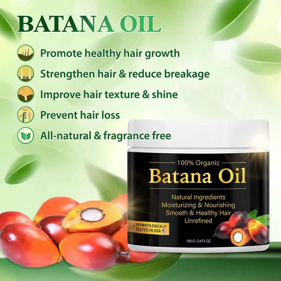 Natural 100% Pure Batana Oil For Hair Growth Batana Oil Butter Hair Mask From Honduras Hair Loss Treatment For Black Men & Women