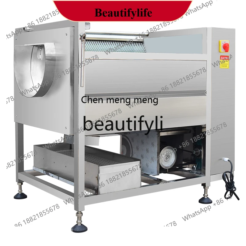 

AB02 Машина для очистки и пилинга Коммерческая полностью автоматическая машина для очистки корней лотоса для картофеля Таро Редис Машина для очистки роликов