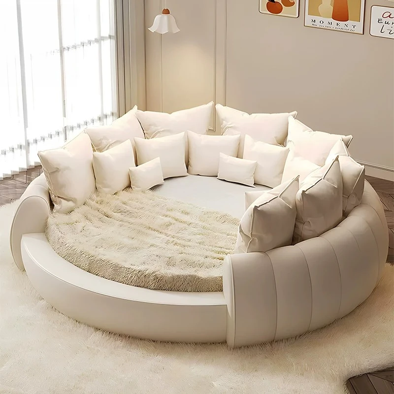 Canopy Leather Beds Unique Luxury Cloud Gaming Pallet Beds Nordic Royal Hotel Camas De Dormitorio Furniture Bedroom Sets
