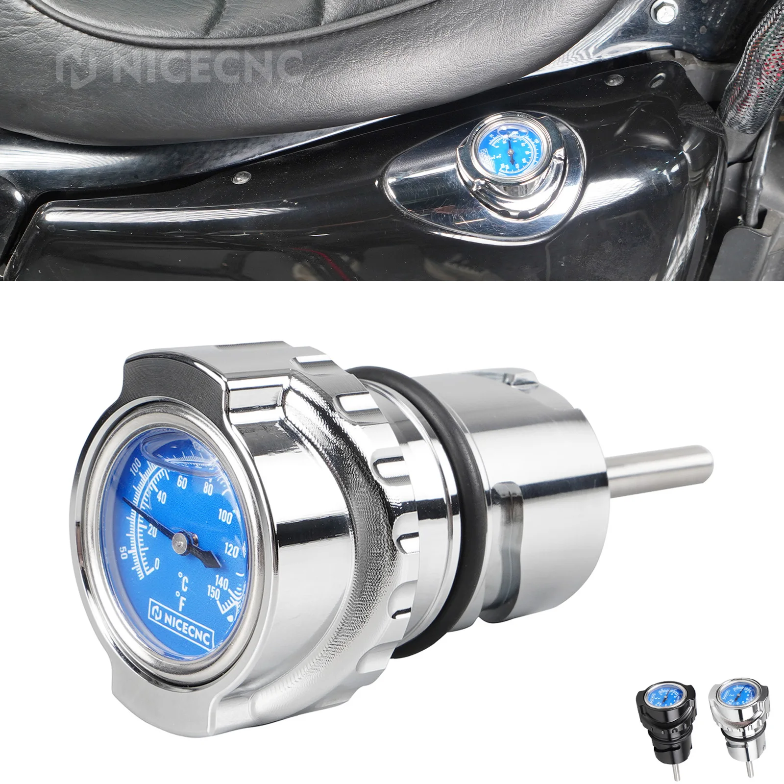 

Oil Dipstick Thermometer for Harley 1200 Forty Eight XL1200X 2010-2022 Iron 883 09-22 Iron 1200 18-21 Seventy-Two XL1200V 12-16