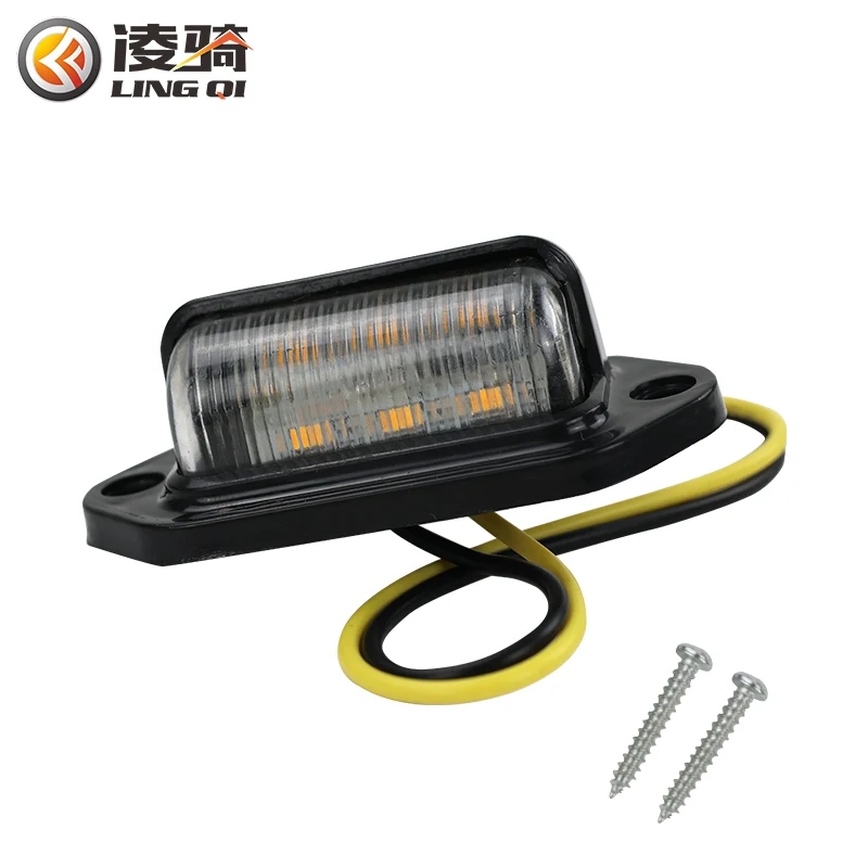 LINGQI 6 LED Car License Number Plate Light Side Lamp Bulbs For SUV Truck Trailer Van ATV Universal Lighting System Parts