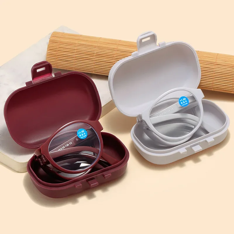 نظارات رؤية ليلية مضادة للوهج للقيادة مع صندوق للرجال والنساء، نظارات كمبيوتر مستديرة قابلة للطي تحجب الضوء الأزرق #2