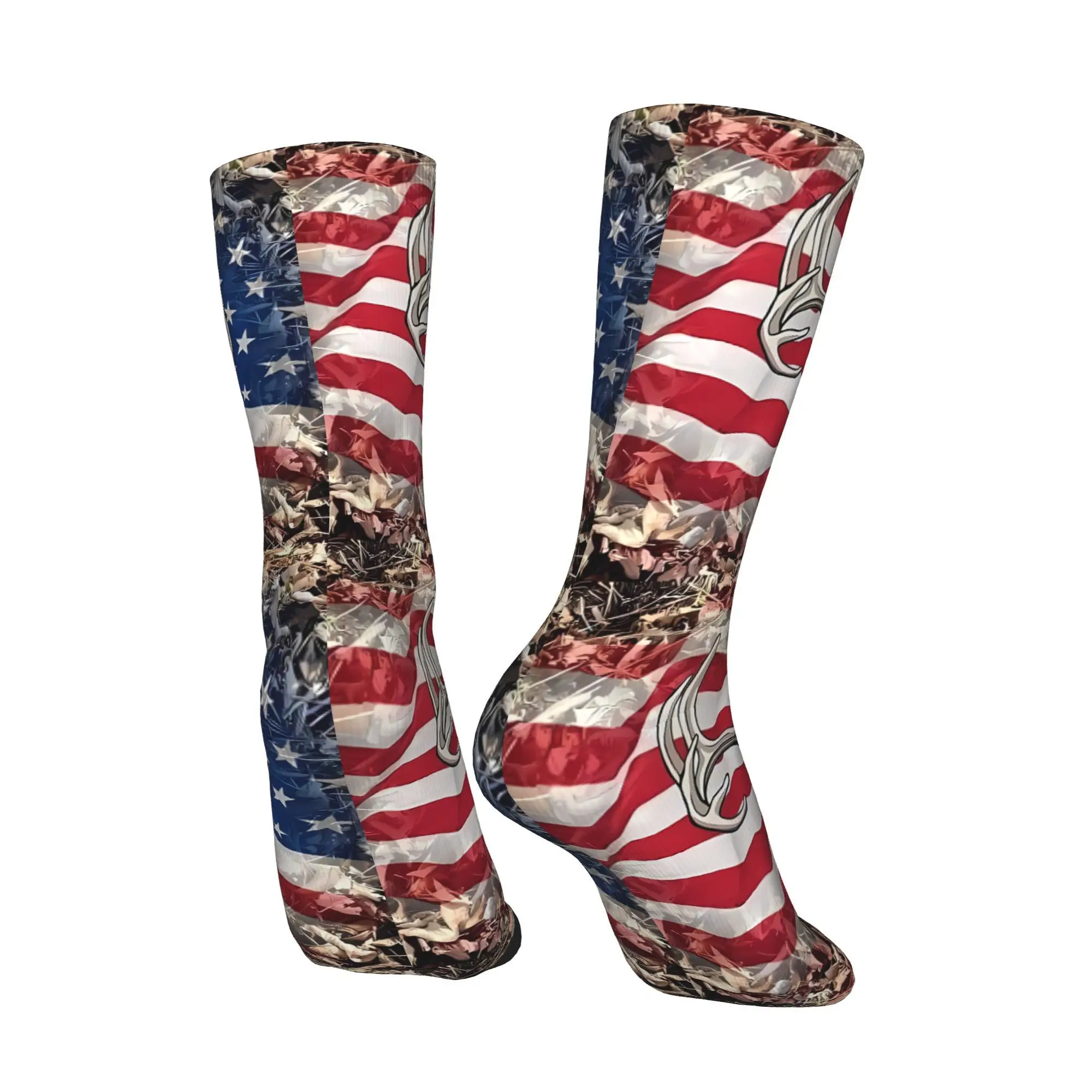 Retro America Bull Men's Socks  Unisex Street Style Crazy Crew Sock Gift