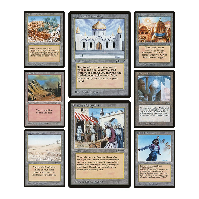 

Magic The Gatherings Storms Trading Card Game Diy Homemade Bazaar of Baghdad Library of Alexandria Collection Card Toys Gift